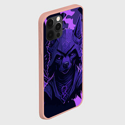 Чехол для iPhone 12 Pro Max Фиолетовый волк в доспехах, цвет: 3D-светло-розовый — фото 2