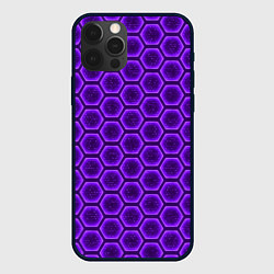 Чехол для iPhone 12 Pro Max Энергетический щит - фиолетовый, цвет: 3D-черный