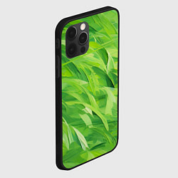 Чехол для iPhone 12 Pro Max Зеленые мазки, цвет: 3D-черный — фото 2