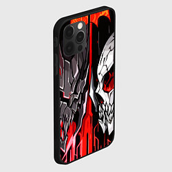 Чехол для iPhone 12 Pro Max Черепа и красные полосы, цвет: 3D-черный — фото 2