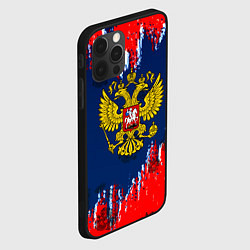 Чехол для iPhone 12 Pro Max Россия краски герб, цвет: 3D-черный — фото 2