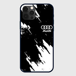 Чехол для iPhone 12 Pro Max Audi краски белые, цвет: 3D-черный