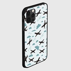 Чехол для iPhone 12 Pro Max Самолет в облаках паттерн, цвет: 3D-черный — фото 2