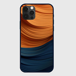Чехол для iPhone 12 Pro Max Оранжевая и синяя абстракция, цвет: 3D-черный
