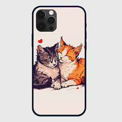 Чехол iPhone 12 Pro Max Влюбленные коты 14 февраля