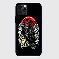 Чехол для iPhone 12 Pro Max Черный ворон красная луна, цвет: 3D-черный