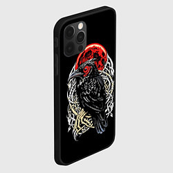 Чехол для iPhone 12 Pro Max Черный ворон красная луна, цвет: 3D-черный — фото 2