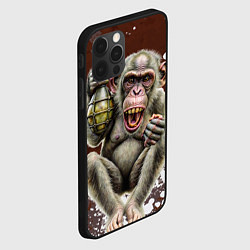 Чехол для iPhone 12 Pro Max Обезьяна с гранатой в лапе, цвет: 3D-черный — фото 2