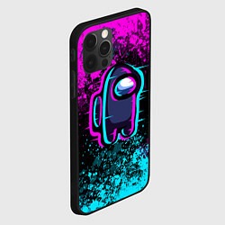 Чехол для iPhone 12 Pro Max Амонг ас - брызги неона, цвет: 3D-черный — фото 2