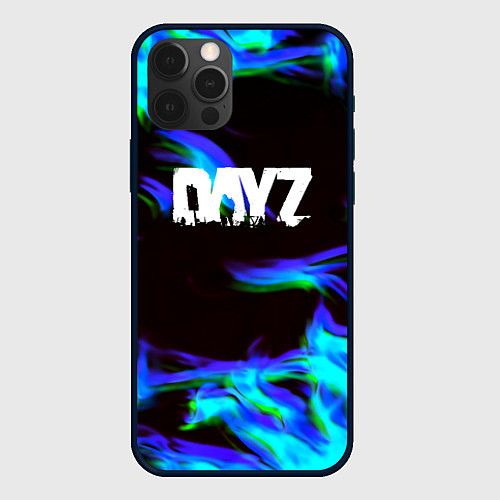 Чехол iPhone 12 Pro Max Dayz огонь синий / 3D-Черный – фото 1