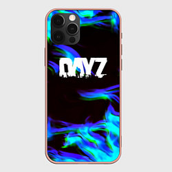 Чехол для iPhone 12 Pro Max Dayz огонь синий, цвет: 3D-светло-розовый