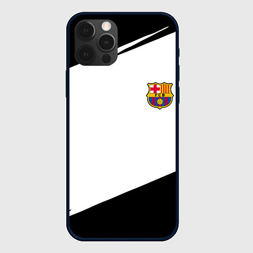 Чехол iPhone 12 Pro Max Barcelona краски чёрные спорт / 3D-Черный – фото 1