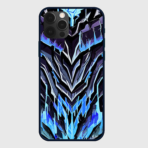 Чехол iPhone 12 Pro Max Камень и синяя энергия / 3D-Черный – фото 1