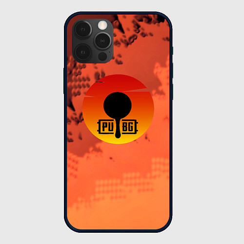 Чехол iPhone 12 Pro Max PUBG game orange / 3D-Черный – фото 1