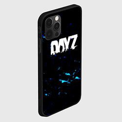 Чехол для iPhone 12 Pro Max Dayz текстура краски голубые, цвет: 3D-черный — фото 2