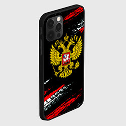 Чехол для iPhone 12 Pro Max Герб РФ краски патриотический, цвет: 3D-черный — фото 2