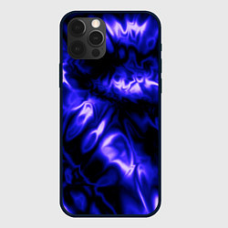 Чехол для iPhone 12 Pro Max Абстракция чёрно-синий шёлк, цвет: 3D-черный