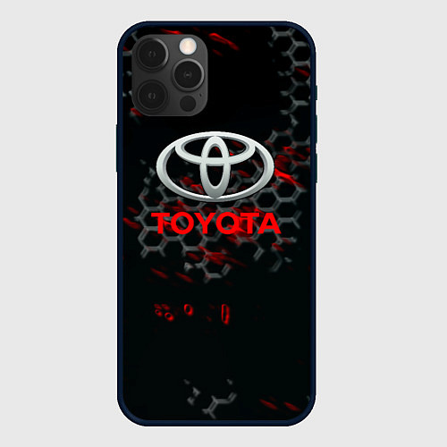 Чехол iPhone 12 Pro Max Toyota краски броня / 3D-Черный – фото 1