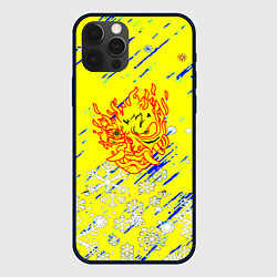 Чехол для iPhone 12 Pro Max Cyberpunk logo winter, цвет: 3D-черный