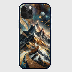 Чехол для iPhone 12 Pro Max Золотые горы, цвет: 3D-черный