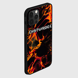 Чехол для iPhone 12 Pro Max Disturbed red lava, цвет: 3D-черный — фото 2