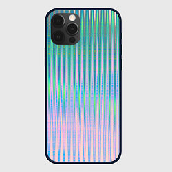 Чехол для iPhone 12 Pro Max Голографический эффект светлых тонов полос, цвет: 3D-черный