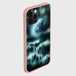 Чехол для iPhone 12 Pro Max Луна и туман в лесу, цвет: 3D-светло-розовый — фото 2