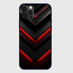 Чехол для iPhone 12 Pro Max Красное свечение на черном, цвет: 3D-черный