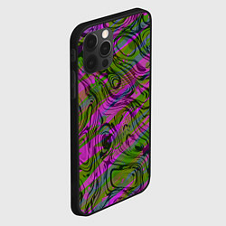 Чехол для iPhone 12 Pro Max Фиолетовые узоры, цвет: 3D-черный — фото 2