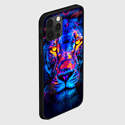 Чехол для iPhone 12 Pro Max Синий светящийся лев, цвет: 3D-черный — фото 2