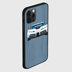 Чехол для iPhone 12 Pro Max Bugatti Centodieci - белая бугатти чентодиечи, цвет: 3D-черный — фото 2