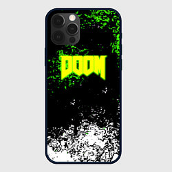 Чехол для iPhone 12 Pro Max Doom токсичное лого краски, цвет: 3D-черный
