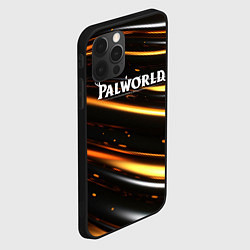 Чехол для iPhone 12 Pro Max Palworld логотип золотые волны на черном, цвет: 3D-черный — фото 2