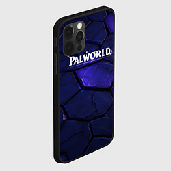 Чехол для iPhone 12 Pro Max Palworld логотип темные синие разломы плит, цвет: 3D-черный — фото 2