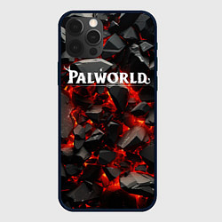 Чехол для iPhone 12 Pro Max Palworld логотип взрыв объемных камней, цвет: 3D-черный