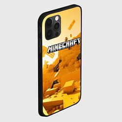 Чехол для iPhone 12 Pro Max Minecraft logo яркий желтый мир, цвет: 3D-черный — фото 2