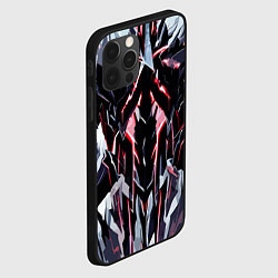 Чехол для iPhone 12 Pro Max Чёрно-красная агрессивная абстракция на белом фоне, цвет: 3D-черный — фото 2