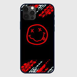 Чехол для iPhone 12 Pro Max Нирвана текстура рок, цвет: 3D-черный