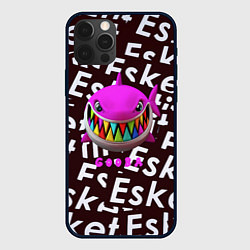 Чехол для iPhone 12 Pro Max Esskeetit logo pattern, цвет: 3D-черный