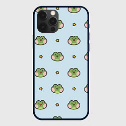 Чехол для iPhone 12 Pro Max Паттерн с лягушками, цвет: 3D-черный