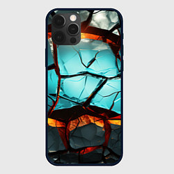 Чехол для iPhone 12 Pro Max Абстрактные камни разломленные, цвет: 3D-черный
