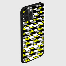 Чехол для iPhone 12 Pro Max Жёлтые треугольники и квадраты на белом фоне, цвет: 3D-черный — фото 2