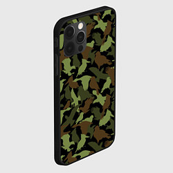 Чехол для iPhone 12 Pro Max Разные птицы - камуфляж, цвет: 3D-черный — фото 2