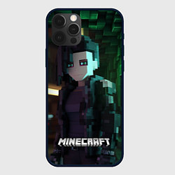Чехол для iPhone 12 Pro Max Minecraft matrix, цвет: 3D-черный