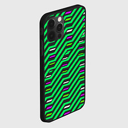 Чехол для iPhone 12 Pro Max Киберпанк узор зелёный и чёрный, цвет: 3D-черный — фото 2