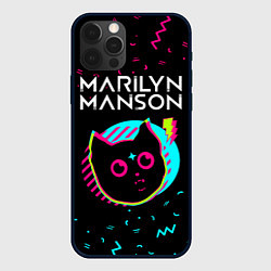 Чехол для iPhone 12 Pro Max Marilyn Manson - rock star cat, цвет: 3D-черный