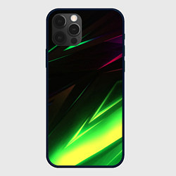 Чехол для iPhone 12 Pro Max Geometry stripes кислотный неон, цвет: 3D-черный
