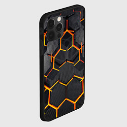Чехол для iPhone 12 Pro Max Нано соты шестиугольник, цвет: 3D-черный — фото 2