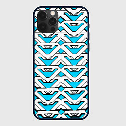 Чехол для iPhone 12 Pro Max Бело-синий узор, цвет: 3D-черный