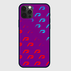 Чехол для iPhone 12 Pro Max НФС лого градиент текстура, цвет: 3D-черный